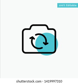Camera, Refresh, Basic, Ui turquoise highlight circle point Vector icon