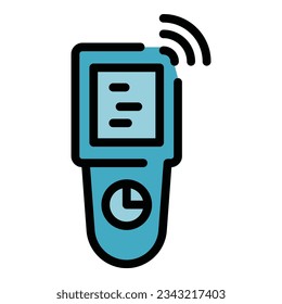 Camera remote control icon outline vector. Photo studio. Art session color flat