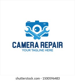 Camera repair creative and minimalist logo template Set, vector