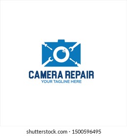 Camera repair creative and minimalist logo template Set, vector