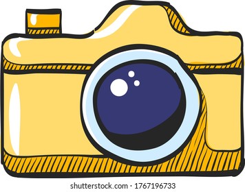 Camera repair icon in color drawing. Photography picture electronic imaging maintenance