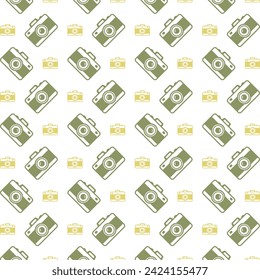 Camera repeating trendy pattern beautiful multicolor vector background