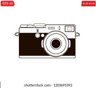 camera retro flat design.Camera vintage icon.photocamera digital Icon.Vector illustration