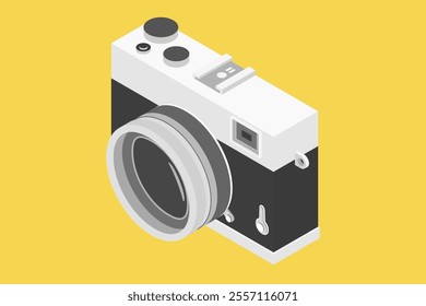 Camera retro isometric view flat design 