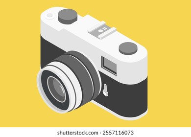 Camera retro isometric view flat design