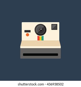 Camera retro vintage style icon flat design vector illustration 