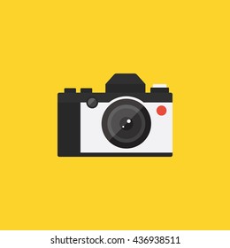 Camera retro vintage style icon flat design vector illustration 