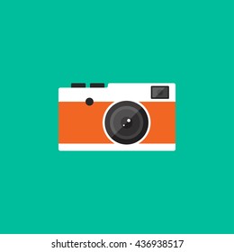 Camera retro vintage style icon flat design vector illustration 