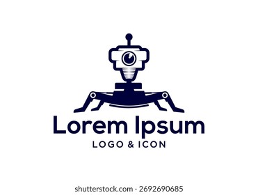 Vector del icono del logotipo del robot de la cámara
