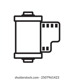 camera roll film line icon design vector template