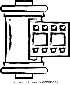 Camera Roll hand drawn vector illustration