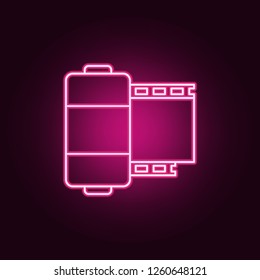 camera roll icon. Elements of Media in neon style icons. Simple icon for websites, web design, mobile app, info graphics