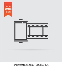 Camera roll icon in flat style isolated on grey background. For your design, logo. Vector illustration.