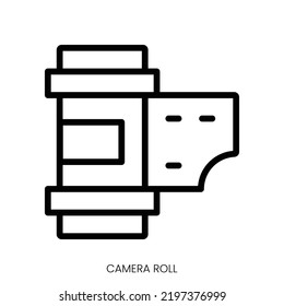 icono de desplazamiento de cámara. Diseño De Estilo De Arte De Línea Aislado En Fondo Blanco