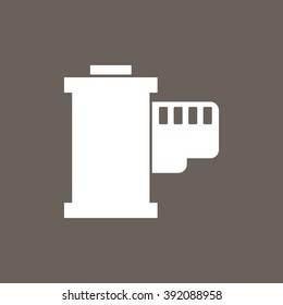 Camera Roll Icon on Dark Gray Color. Eps-10.