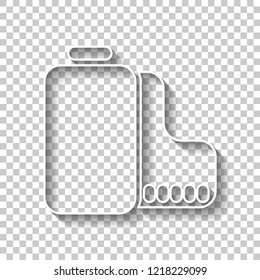 Camera roll icon. Photo or video strip. White outline sign with shadow on transparent background