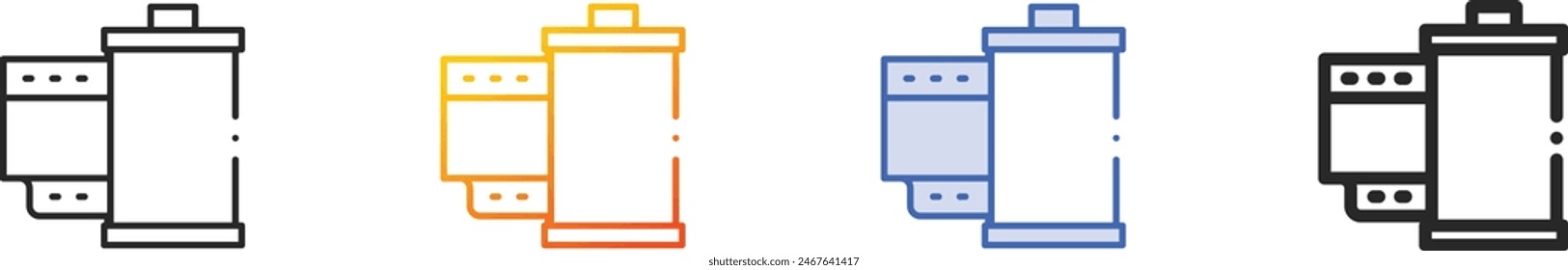 camera roll icon.Thin Linear, Gradient, Blue Stroke and bold Style Design Isolated On White Background