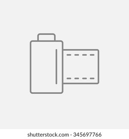 Camera roll line icon for web, mobile and infographics. Vector dark grey icon isolated on light grey background.
