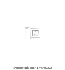 camera roll logo icon design with simple line art style
