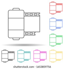 camera roll multi color style icon. Simple thin line, outline vector of media icons for ui and ux, website or mobile application