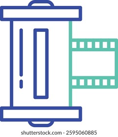 Camera Roll outline dual color vector illustration icon design