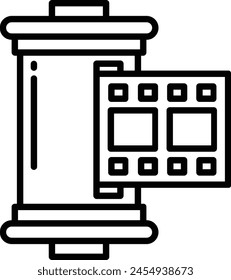 Camera Roll outline icon vector illustration