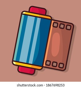 camera roll vector illustration in flat style 