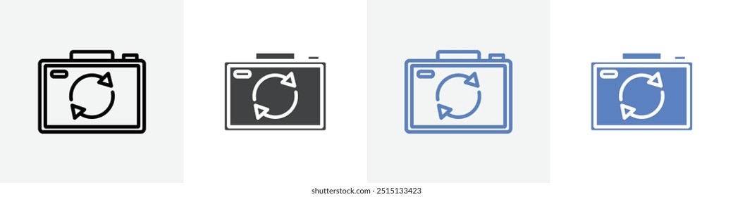 camera rotate icon vector set use for web ui or app