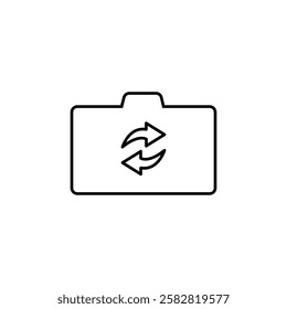 Camera Rotation icon Flat isolated outline sign