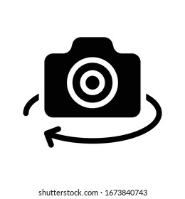 camera rotation vector glyph flat icon 