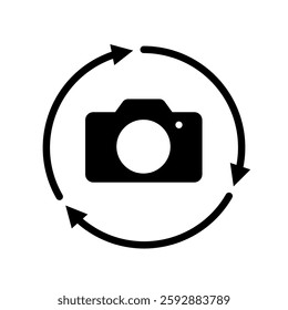  camera rotation - vector icon