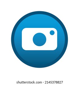 Kamera-Rundmedien-Symbol auf weißem Hintergrund - Vektorgrafik