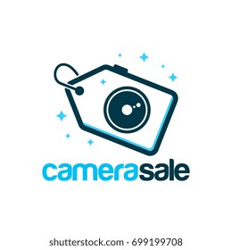 Camera Sale logo template designs vector illustration