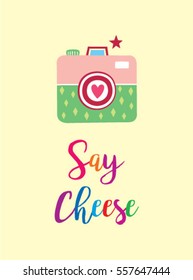 camera say cheese poster