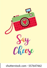 camera say cheese poster