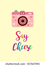 camera say cheese poster