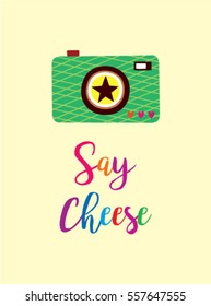 camera say cheese poster