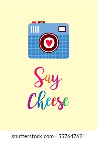 camera say cheese poster