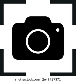 Ícone de varredura da câmera . Símbolo de captura da câmera . Ícone de foco da foto . Ilustração vetorial