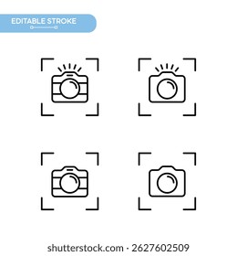 Camera scan icon set. Camera scanner. Scanning camera. Easy editable vector design.