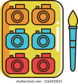 Camera School Palette Paints Detail Style Icon