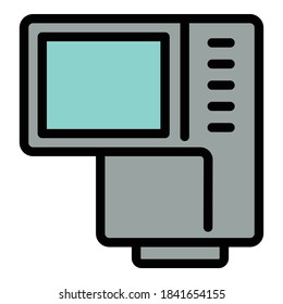 Icono de asistencia de la pantalla de la cámara. Icono de la ayuda de pantalla de la cámara de contorno para el diseño web aislado en fondo blanco