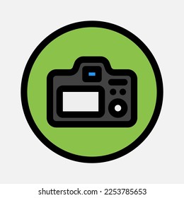 Camera screen icon in filled line style about camera, use for website mobile app presentation
