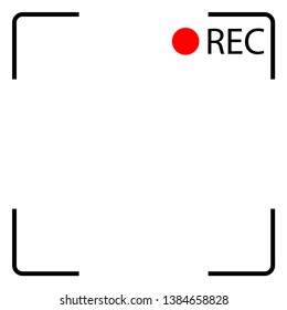 camera screen showing recording is in progress vector