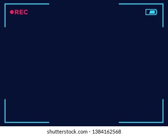 Camera screen, video recording, viewfinder vector