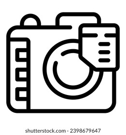 Camera SD card icon outline vector. Memory photo camera. Saving photos storage device