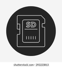 camera SD card line icon