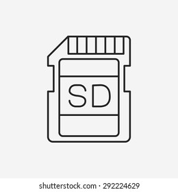 Camera SD Card Line Icon