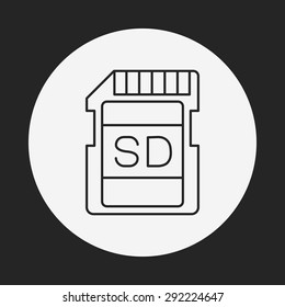 camera SD card line icon