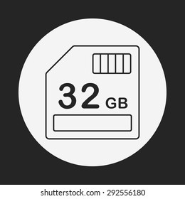 camera SD card line icon
